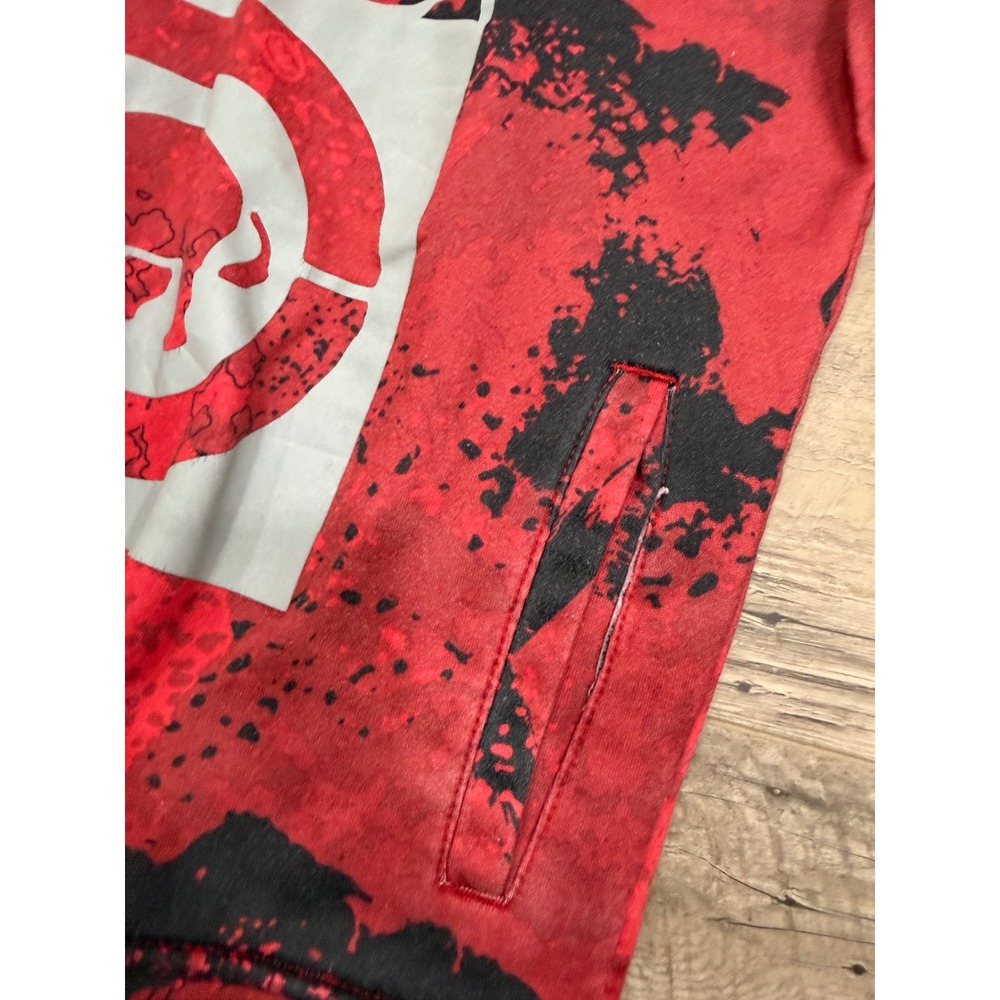 Ecko Unltd Mens Red Black Splatter Rhino Logo‎ Graphic Hoodie Sweatshirt Size M - Picture 5 of 11